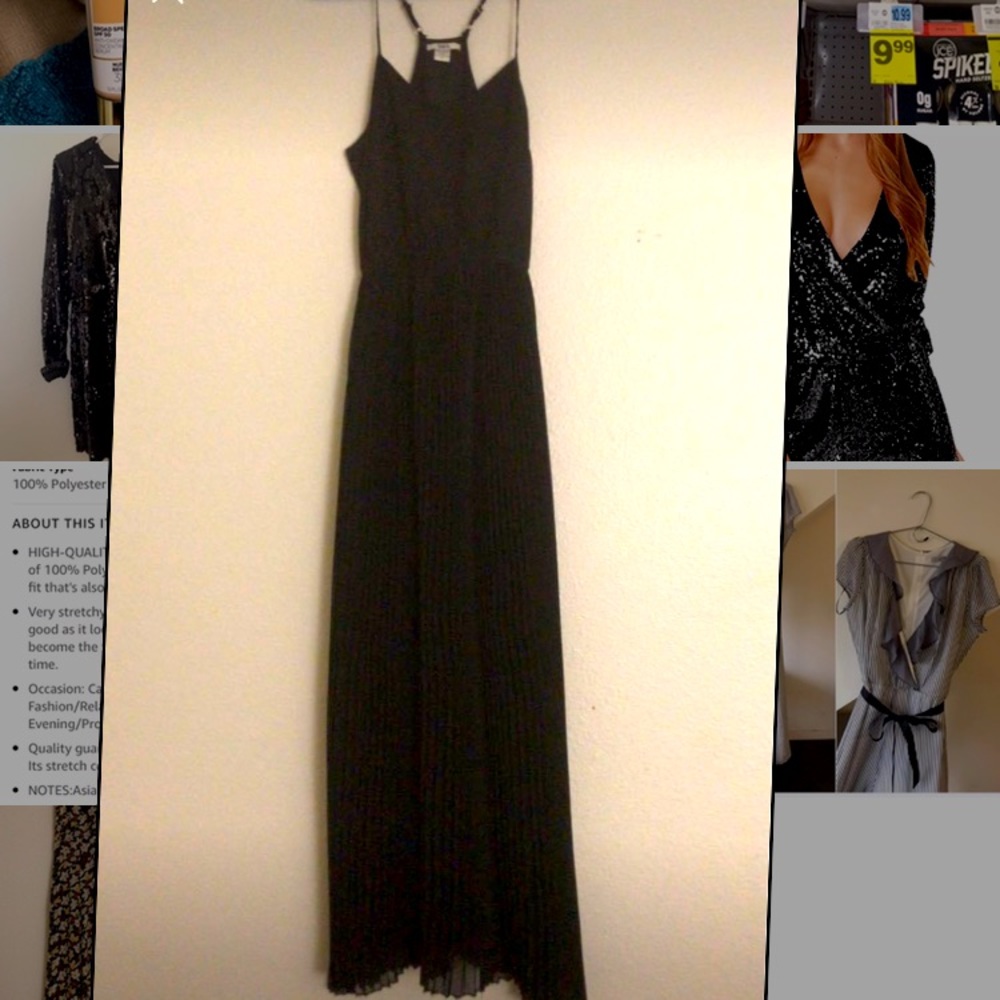 Pleated Black Dress